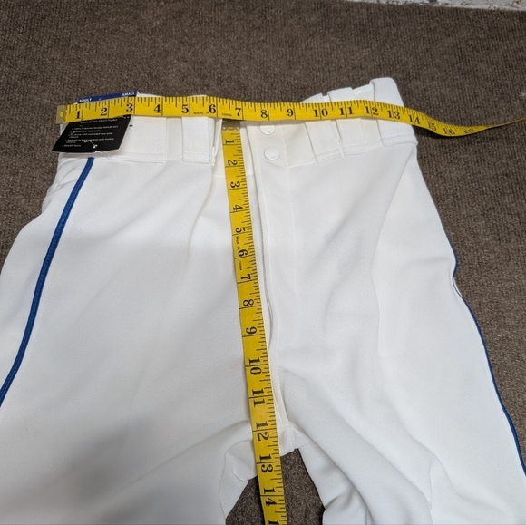 MIZUNO (Men's small) White Baseball Pants with Blue Stripe NWT - Picture 7 of 8